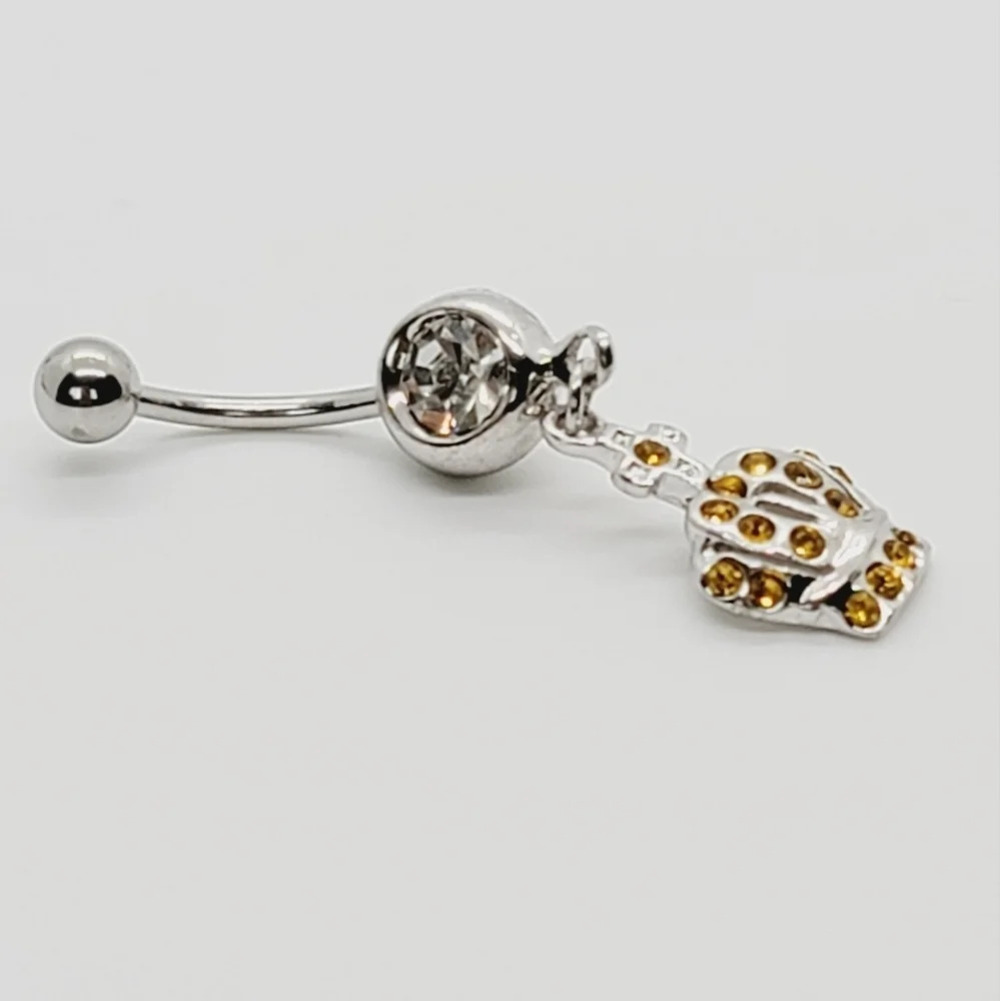 New Sterling Silver Crown Belly Ring